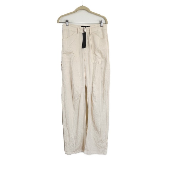 Lioness Miami Vice Linen Blend Pant Off White Size XS NWT - Picture 5 of 6